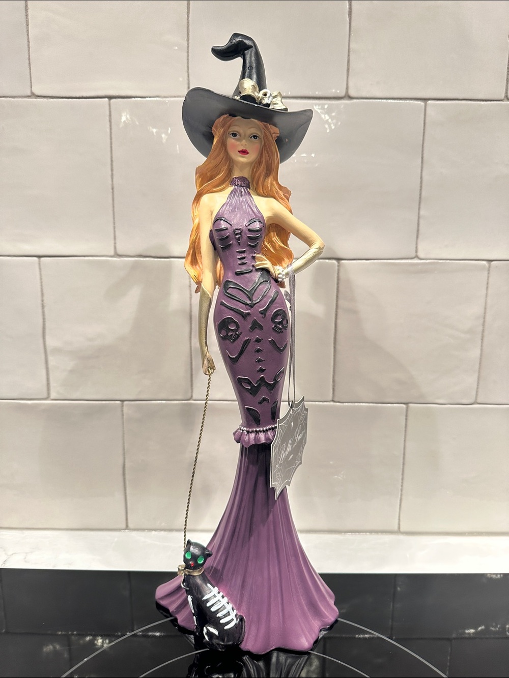 NWT Bella Lux Witch With Black Cat Halloween Figurine Statue 16”